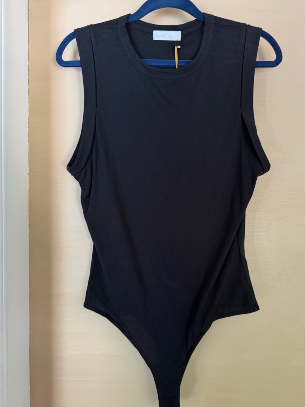 House of Harlow 1960 Black Bodysuit NWT Size S Sleeveless Cotton USA Made - Picture 7 of 13